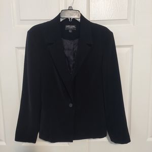 Women's Larry Levine Sport Stretch One Button Black Long Sleeve Blazer
